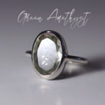 New『Green Amethyst』の世界でひとつの天然石リングsilver925 + ロジウムコーティング