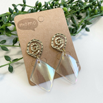 ゴールド×クリアオーロラのピアス♡