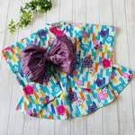 【120】浴衣ワンピ ◎ 梅の花×矢絣 ◎帯オプション