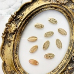 【10個】ミニチャーム ハンドメイドタグ メタルプレート 楕円形 1穴 6×12mm