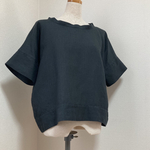 mino341ne様 ご予約品　リネンのふちどりトップス　黒