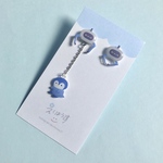 ペンギン🐧UFOキャッチャー🛸イヤリング(ノンホールピアス)