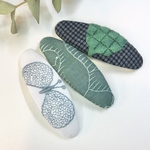 《6㎝オーバル型》ミナペルホネンஐ 刺繍のパッチンピン 3点セット 