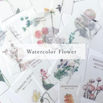 海外ステッカー “Watercolor Flower” photo sticker 20枚set 韓国フレークシール