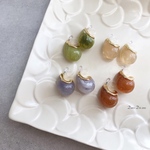 カラフルマーブルドロップイヤリング or ピアス 