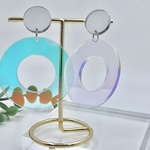 【1ペア】オーロラ　ミラー　プレート　ピアス