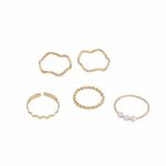 5点セット ゴールドリング レディース アクセサリー