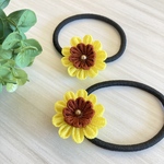 ひまわりのヘアゴム🌻2本セット　つまみ細工