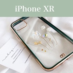 グリーン＊iPhoneXR専用！！高品質フラワーケース
