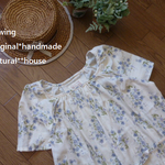 natural*(M~L)Wガーゼ花柄ゆったりワンピース