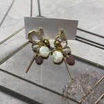 new新作⭐︎天然石　苺水晶　ジャラジャラ　上品　ピアス/イヤリング