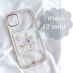 ホワイト＊iPhone12mini !!! 高品質フラワーケース