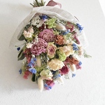 ドライフラワースワッグ*~優しいピンクブルー~芍薬とバラ*