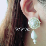 《再販2》ビーズ刺繍しずくピアス
