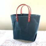 happy price パラフィン帆布トートバッグ　革持ちて、kあ14
