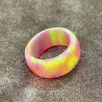 ✨京セラオパールクリアーピンクにゴールド遊色リング✨（18mm）