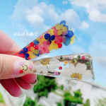 【SALE】カラフルアナベル押し花レジンヘアクリップ