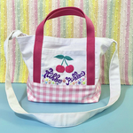 さくらんぼ刺繍の2wayトートバッグ