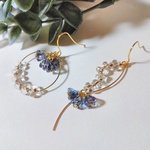 【再販】ファルファーレのアシンメトリーピアス／イヤリング［金属アレルギー対応］