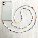 クリアケース ハート ビーズ スマホショルダー ストラップ 星 ストラップ ショルダーストラップ