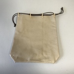 山羊革信玄袋(合切袋)　マチ付きホワイト