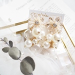 *white flower × glass ball ピアス/イヤリング*