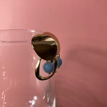 ピアス　エンジェライト&プレートピアス パワーストーンピアス　8mm　(丸型/ゴールド)　☆ピアス☆ピアス☆ピアス