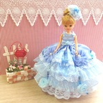 リカちゃん お姫様ドレス 一点物☆ ブルー