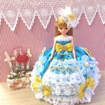 舞踏会 リカちゃん お姫様ドレス 一点物☆ ターコイズ