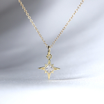 【再販】14kgf/Silver925 ヴェルメイユのスタージルコニアネックレス  羅針盤モチーフ シルバー925