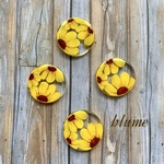 🆕【貼り付けパーツ】25 sunflower paint cabochon plate