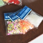 製菓材料（チョコスプレー・フルーツミックスゼリー・ココナッツロング）