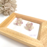 再販◆紫陽花◆浴衣にも◎パステルカラーのピアス／イヤリング(ラベンダー)