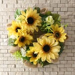 ヒマワリと青リンゴのリース(25cm)