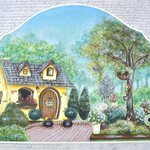 ご予約品❤ロイヤルアーチボード「黄色いおうちと私のお庭」