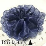 【今日の100円引き💕３個限定✨】フェアリーテイル✪エアリーオーガンジー💝プレーンシュシュ✨(ネイビー)