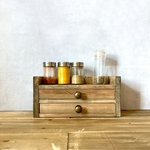 カトラリー収納ケースとしても使える 木製2段 小引き出し　アンティーク アクセサリー収納　ジュエリーボックス　レターケース　ダークブラウン　幅ロング