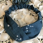 【在庫処分】すずらん　花　ガーゼターバン　痛くならないヘアバンド　クロスターバン　ヘアターバン　大人ヘアバンド