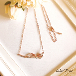 emily-lilly様専用ページ💎✨スワロフスキー✨リボンバーネックレス✨グルーデコ　ピンクゴールド
