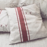フレンチアンティーククロス*イニシャル刺繍クッションカバー
