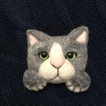 ネコブローチ　猫ブローチ　羊毛フェルト　④