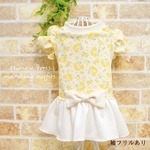 【犬服】ミモザワンピース🌼袖フリルあり♬オーダー＆名入れ可💐
