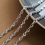 [50cm] サージカル ステンレス  約2.4mm幅 ダブルアズキチェーン 色褪せにくい ロジウムメッキ ニッケルフリー