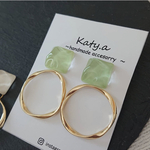 【値下げ】（グリーン）༄2way 水面ピアス、イヤリング༄ 