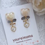 小さいハートのイヤリング ピアス ミルキー
