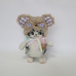 目がボタンのクマさん(サバ白)