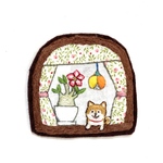 小さな窓の刺繍ブローチ(チャーム変更可)