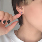 再販 ▽ アメジスト 天然石 ポイント ピアス (6mm)