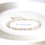 マルチカラーサファイアのラインブレスレット*14kgf*