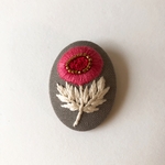 【受注制作】tocohana 刺繍ブローチ モーヴピンク